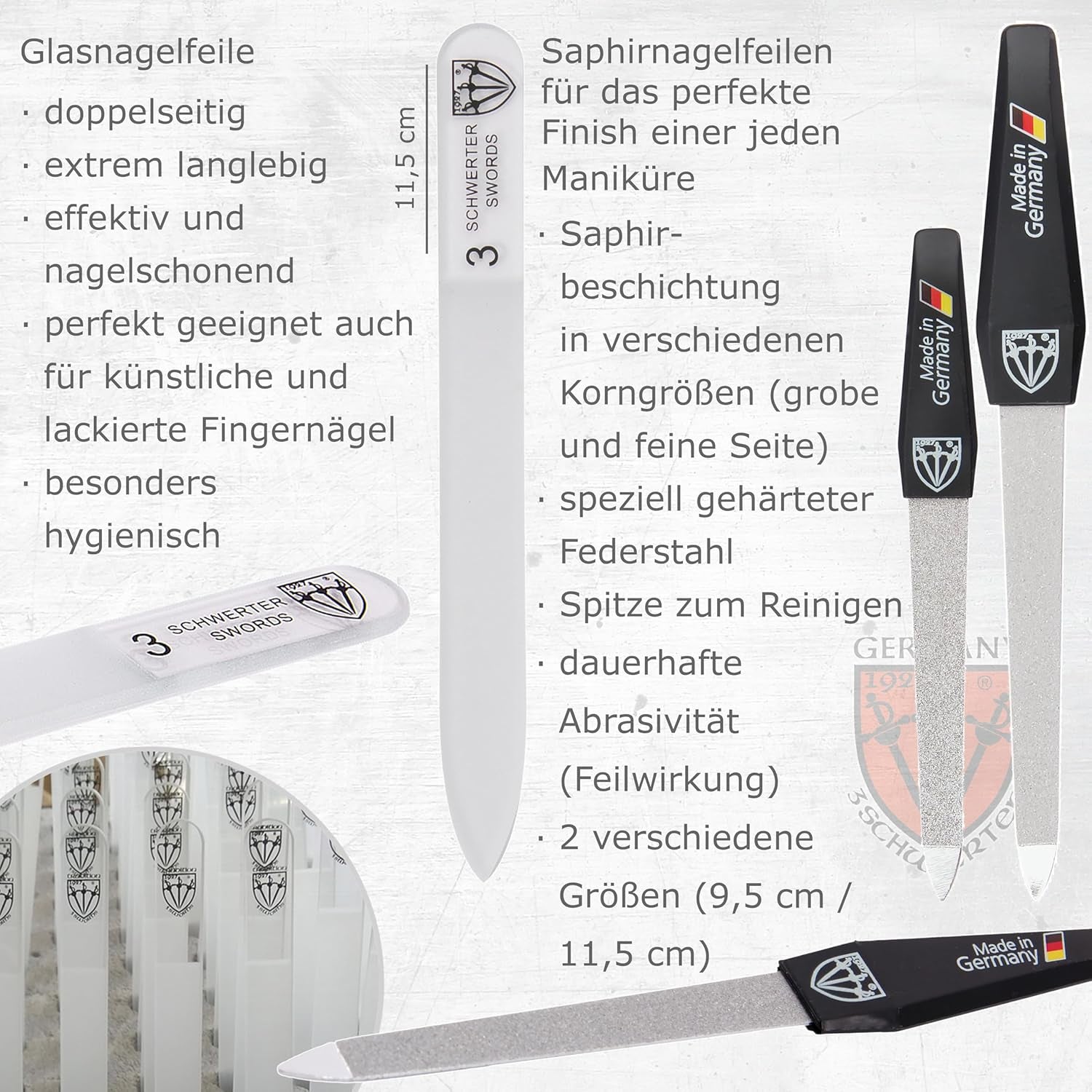 DREI SCHWERTER - 16-Tlg. Maniküre Pediküre Set 'Cinisello' Hochwertiges Nageletui Aus Echtleder Für Die Hand- Und Fußpflege Inhalt: Nagelschere, Nagelknipser, Pinzette Und Vieles Mehr!