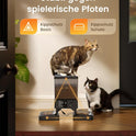 Oneisall 5L Futterautomat Katze 2 Näpfe, Katzenfutter Automat Mit Einem Knopf, Einfache Bedienung, Futterspender Für Katzen/Hunde, Mit Edelstahlschüssel, Voice Recorder, Für Kleine/Mittlere Haustiere