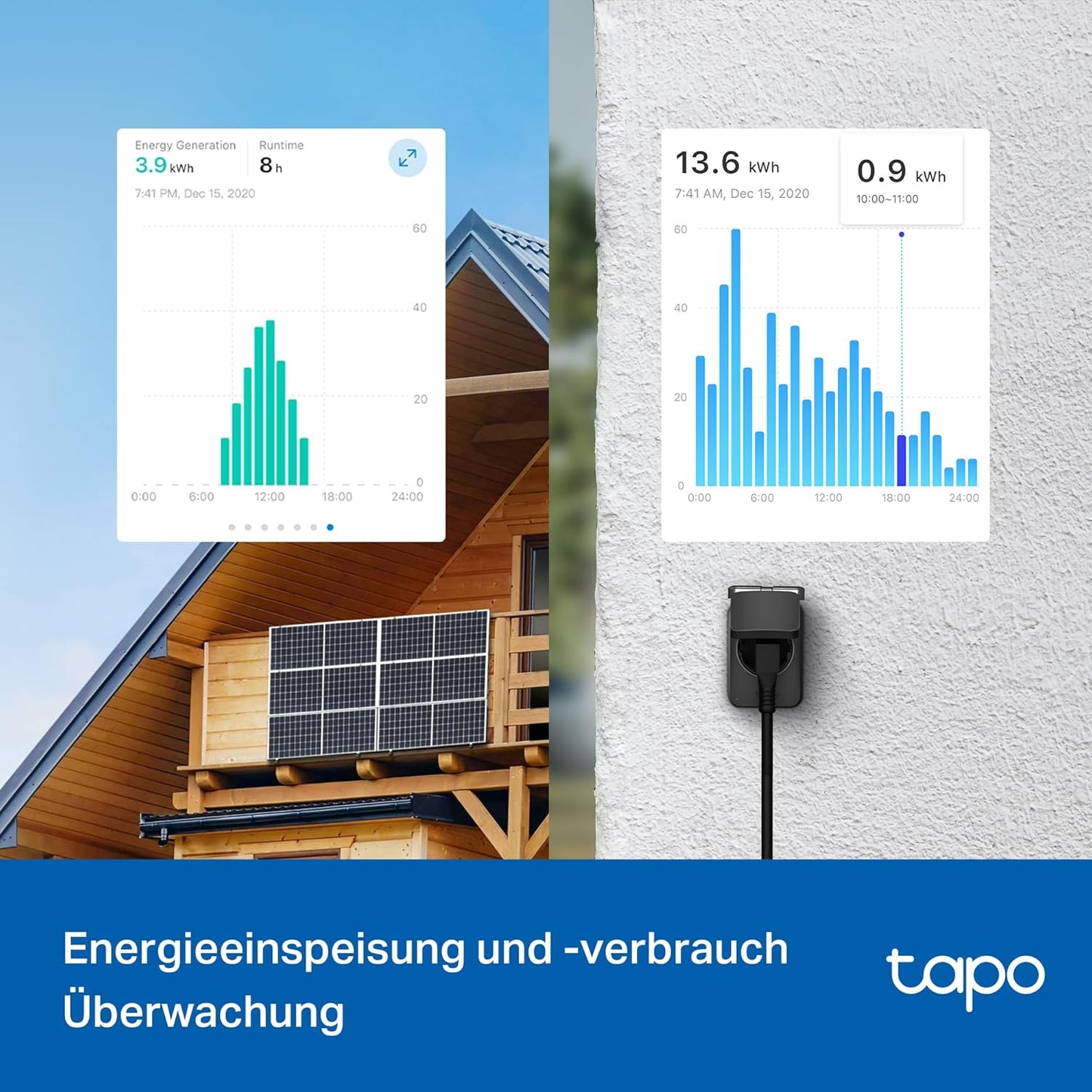 Tapo P410M WLAN Outdoor Steckdose, Smart Home Plug Mit Stromzähler, IP54, Funktioniert Mit Alexa, Google Assistant, Siri, Smartthings & Matter, Fernsteuerung, Zeitplan, 2,4 Ghz WLAN, 3680W/16A