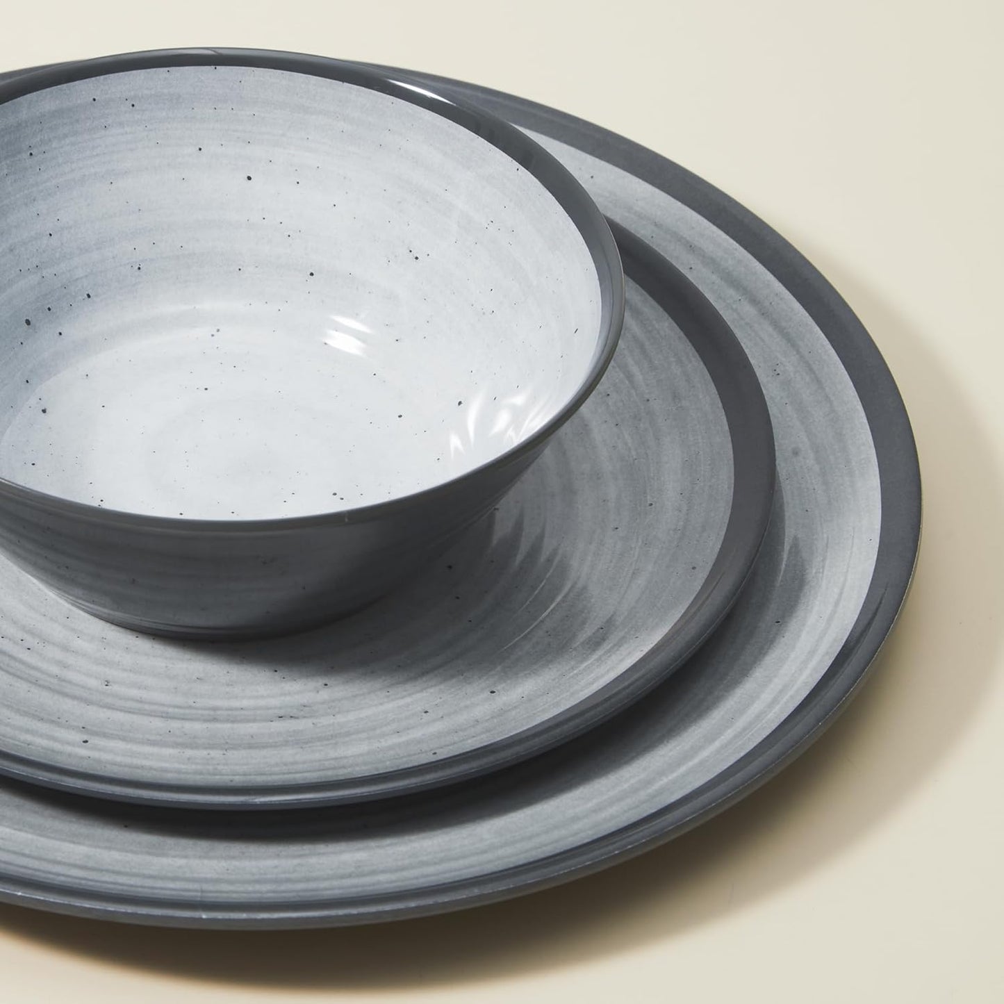 24PCS Melamin Geschirrset Für 4 Personen, Campinggeschirr Teller Set - Tafelservice Für Outdoor & Indoor