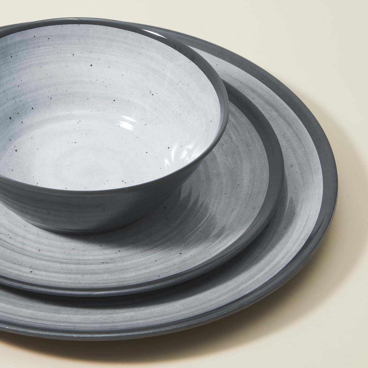 24PCS Melamin Geschirrset Für 4 Personen, Campinggeschirr Teller Set - Tafelservice Für Outdoor & Indoor