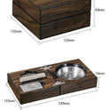 Multifunctional Cigar Ashtray Foldable Walnut Wood Box Include Cigar Cutter Holder And Hole Opener Smoking Accessories