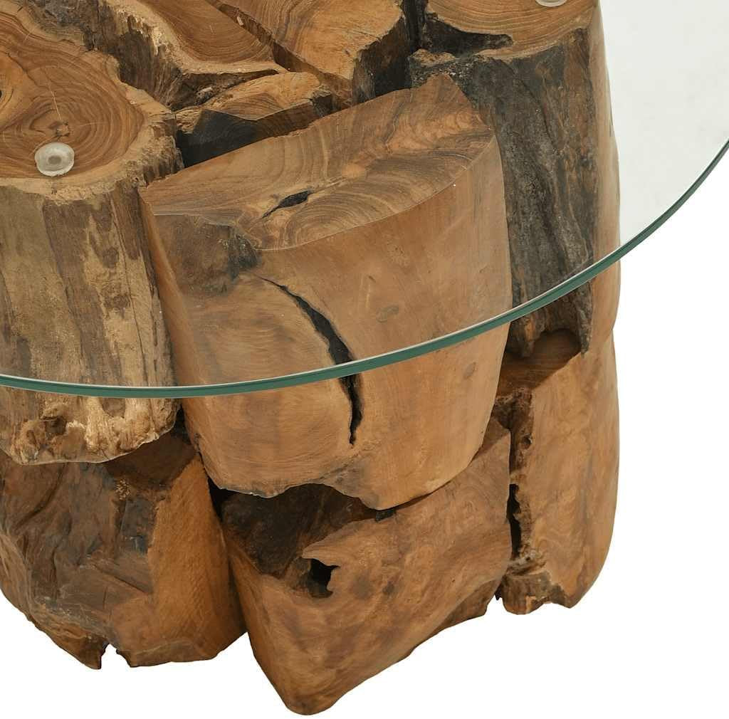 Vidaxl Massivholz Couchtisch 60 Cm Beistelltisch Kaffeetisch Teak Treibholz