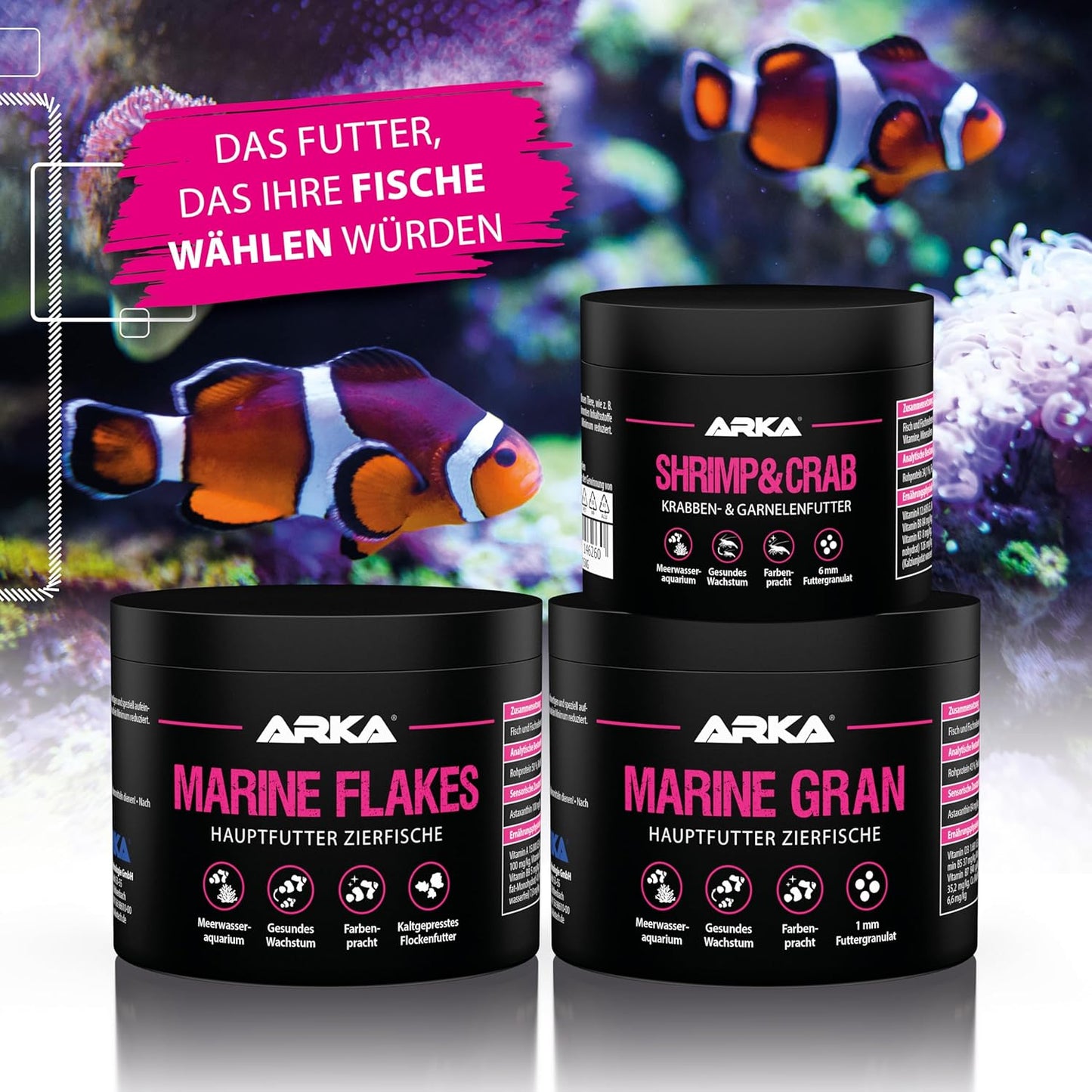 Marine Gran - 1000 Ml / 460 G - Hochwertiges Soft Granulatfutter, Fördert Farbenpracht Und Wachstum Von Meerwasser-Fischen, Kaltgepresst.