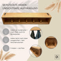 Design Wandgarderobe Aus Holz – Versteckte Haken & Ablage – Minimalistisches Regal Aus Eiche Für Flur, Wohnzimmer Oder Büro (Modern, 5 Haken)