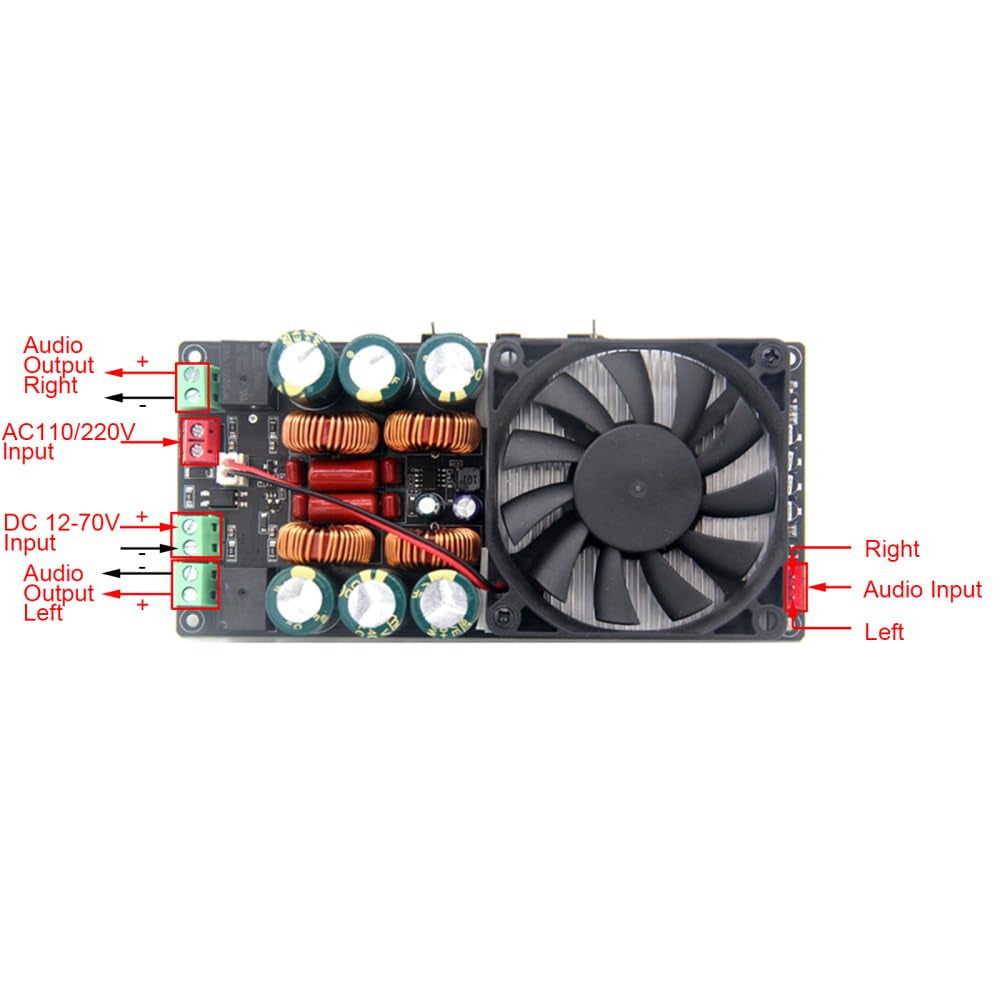 HIFI Stereo Digital Verstärkerplatine, 2X500W/2X600W 12-60/70V HIFI Mono Digital Power Amplifier Board, Hochleistungs-Lautsprecherschutz Der Klasse D