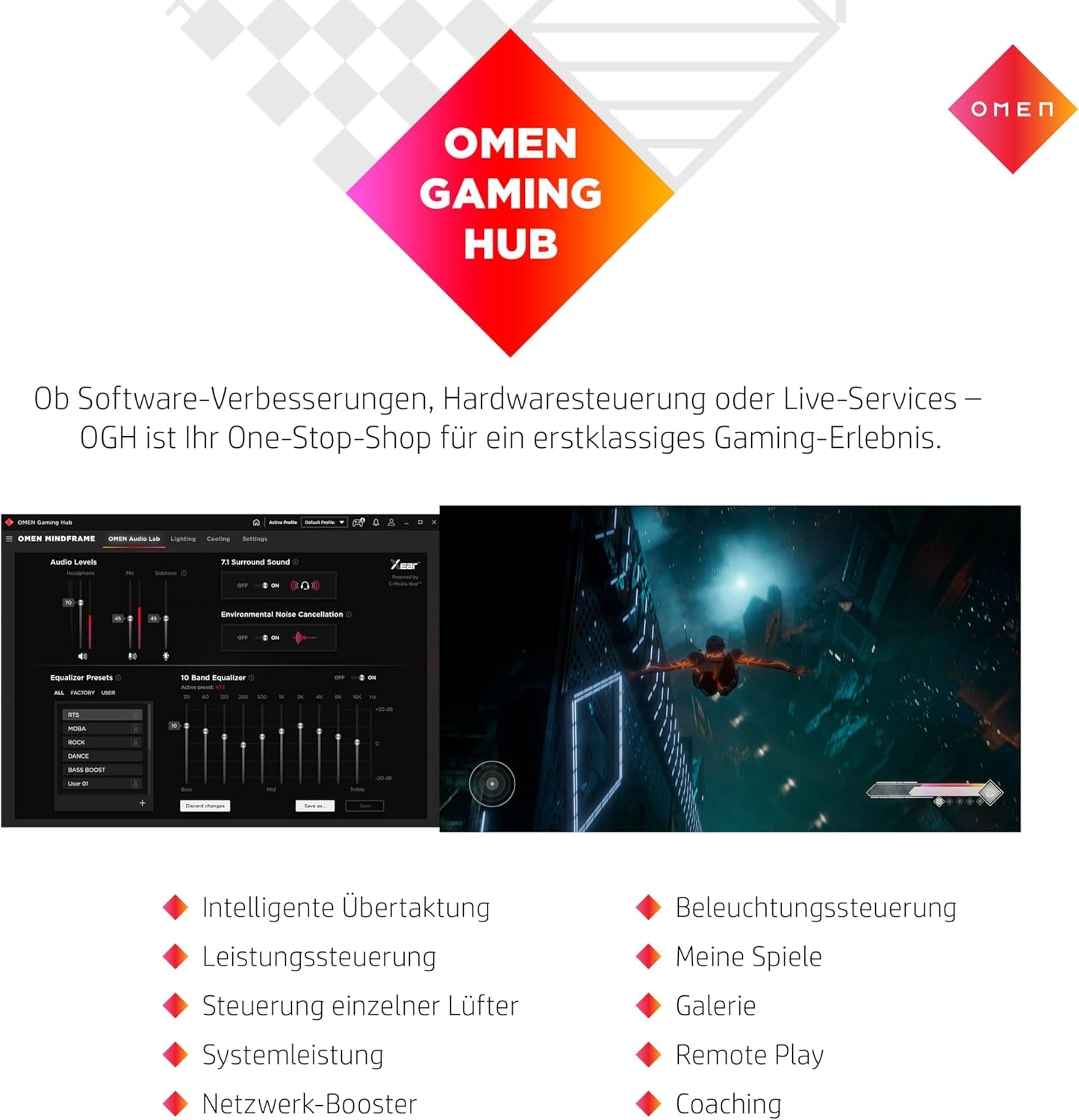 Omen 45L Gaming Desktop PC | Gt22-3295Ng | Intel Core Ultra 9 285K | 64 GB DDR5 RAM | 3 TB SSD | NVIDIA Geforce RTX 5090 (32 GB GDDR7) | Win11 | Flüssigkeitskühlung | Tower PC | Schwarz
