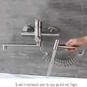 Wasserhahn Küche Wandarmatur Für Küche, Mit Spritzpistole Und 2 Wasserstrahlarten, Wasserhahn Wand Schwenkbarem 360°-Auslauf,Einfache Montage Küchenarmatur Wandmontage (Gebürstetes Nickel)