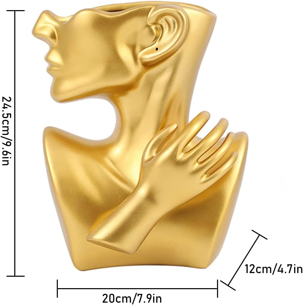 Kreativität Gesicht Vasen Deko,  Moderne Vase Gesicht Statue Keramik Blumentopf Kopf Kunstverzierung Haus Dekoration Blumenvasen Für Pampasgras Wohnzimmer Schlafzimmer