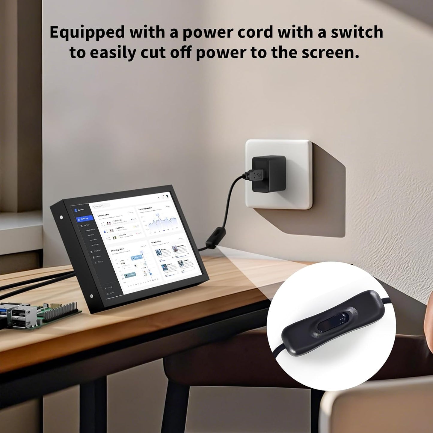 Mini Monitor 7 Zoll HDMI, VGA, AV, BNC, 1024 × 600 Kleiner Ips-Bildschirm Mit Eingebauten Lautsprechern, 178° Betrachtungswinkel LCD Tragbarer Monitor Für PC/TV/DVD/CVBS (Non-Touch)