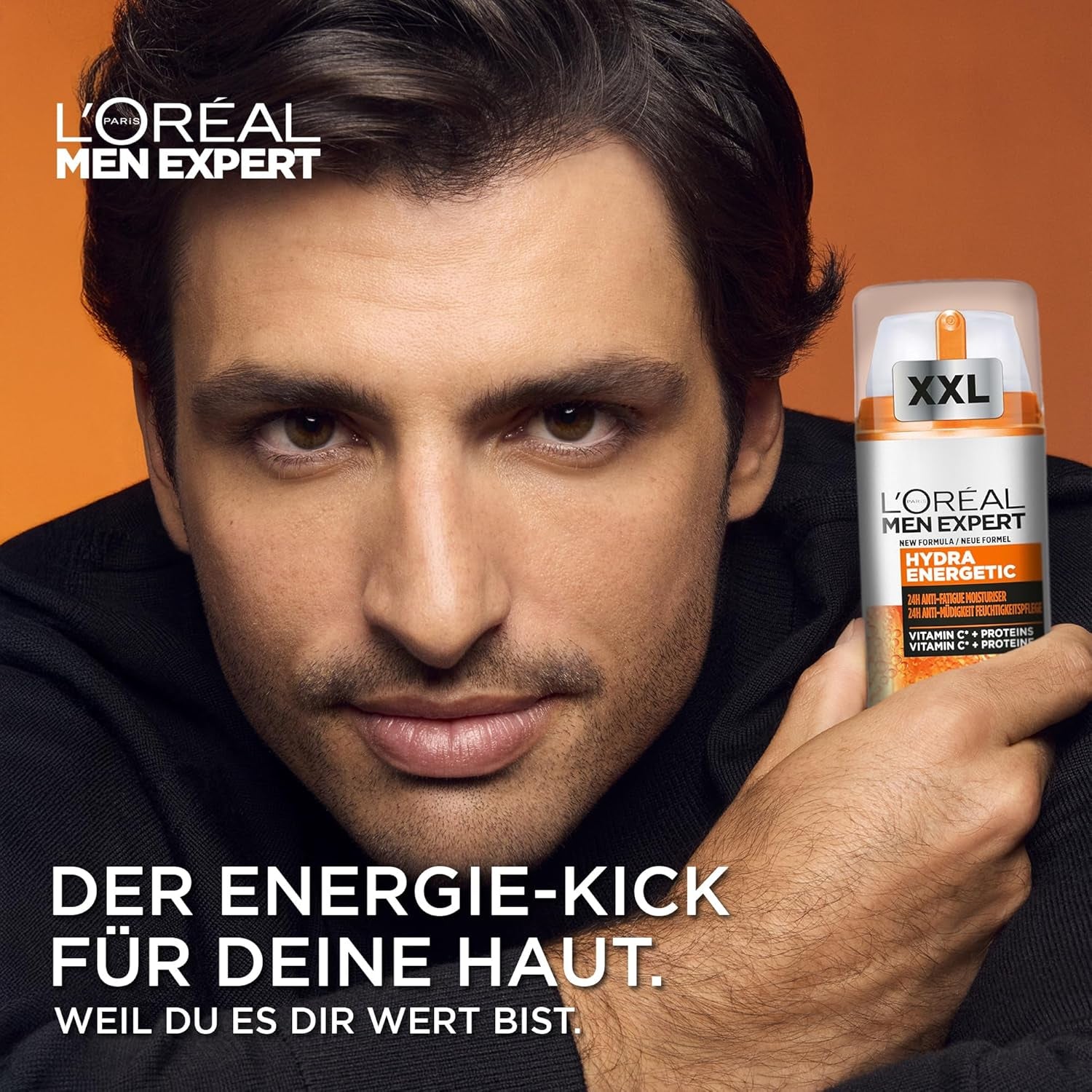L'Oréal Men Expert XXL Gesichtspflege Gegen Müde Haut Für Männer, Belebende Feuchtigkeitscreme 24H Anti-Müdigkeit, Gesichtscreme Für Herren Mit Vitamin C, Hydra Energy, [Amazon Exclusive], 1 X 100 Ml