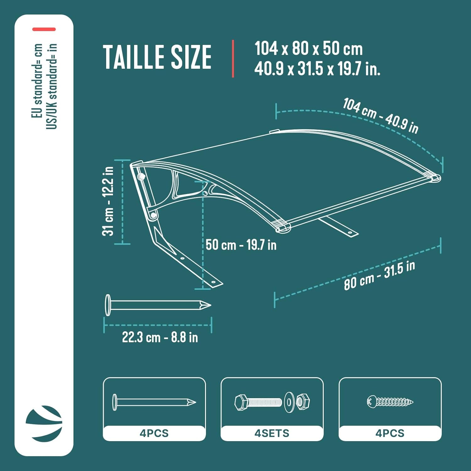 VOUNOT® Mähroboter Garage, Rasenmäher Rasenroboter Carport Überdachung Mit Metallfüßen, Wetterfest, Schutz Vor Laub, Uv-Schutz, 104×80×50 Cm, Grau