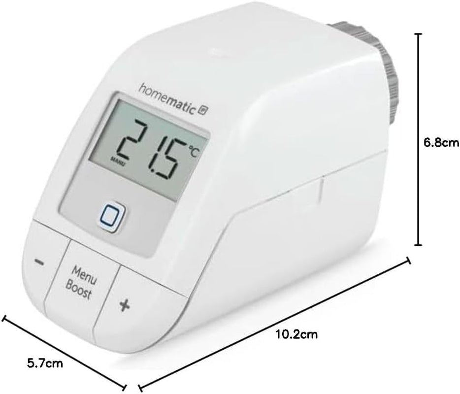 Homematic IP Smart Home Heizkörperthermostat – Basic, Digitaler Thermostat Heizung, Steuerung per App, Alexa, Google Assistant, Einfache Installation, Energie Sparen, 153412A3