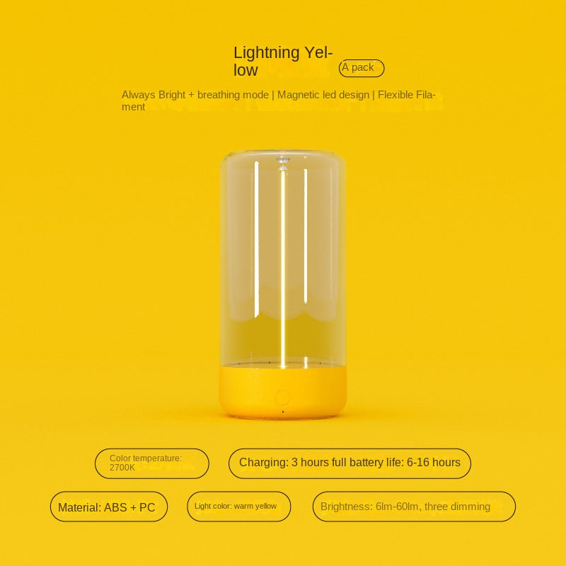 New LED Camping Lamp Type-C Charging Anti-Blue Light Portable Night Light High Transparency Durable Creative Ambient Light