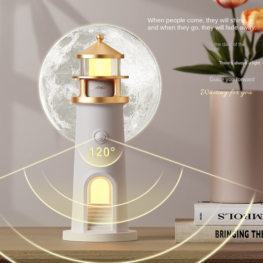 Moonlight Lighthouse Projector Lamp, Bedside Ambient Creative Projection Lamp, Sleep Companion Light, Decorative Gift Item