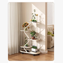 Mobile Flower Stand with Wheels, Multi-Layer Metal Plant Shelf for Living Room and Balcony, Floor Standing Planter Rack
