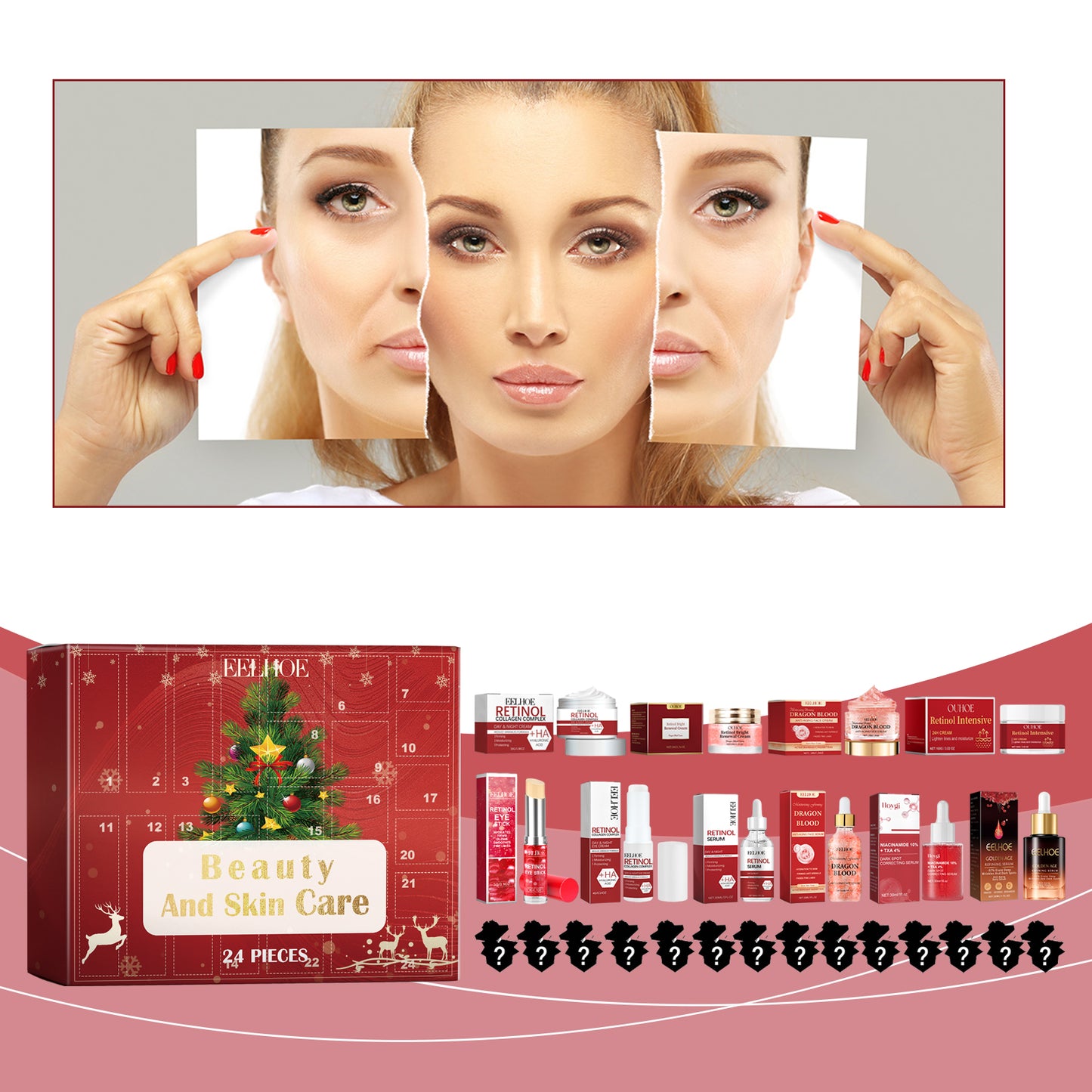 24 Grid Beauty Blind Box, Moisturizing And Moisturizing Beauty Surprise 24 Grid Beauty Skin Care Blind Box