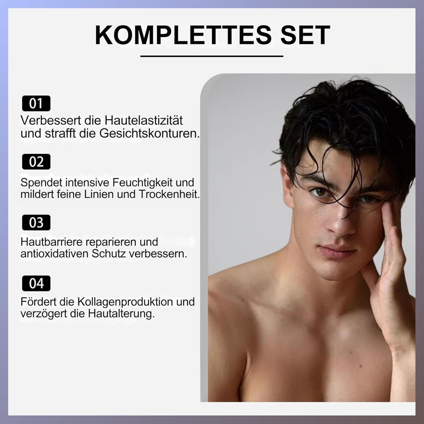 Herren Hautpflege Set, Anti-Aging Gesichtspflege Set Mit Reiniger,Peeling,Serum,Augencreme & Gesichtscreme, Straffende Geschenke Skincare Set Für Männer Weihnachtsgeschenke Herren Pflegeset (5-Teilig)