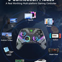 Easysmx X15 PC Controller Wireless Mit 7 RGB Licht, Gaming Controller Mit Hall Joystick & Trigger, Bluetooth Kompatibel Mit Pc/Switch/Handy/Tablet - Schwarz