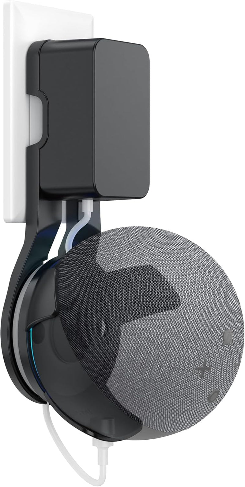Plusacc Steckdosenhalterung Für Echo Dot 5. Generation - Wandhalterung Halterung Keine Schrauben Notwendig (Schwarz)