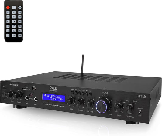 Pyle 200W Hifi Stereo Verstärker – 5-Kanal Receiver Mit Radio & Bluetooth, MP3 USB/SD/AUX, Heimkino Surround Verstärker
