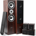 Fenton HF5B - Heimkino Musikanlage Für Audiosystem 1150 Watt - 5.0 Surround Sound System Mit Verstärker, 6-Teiliges Home Entertainment System, Soundsystem Für Fernseher - Nuss Braun