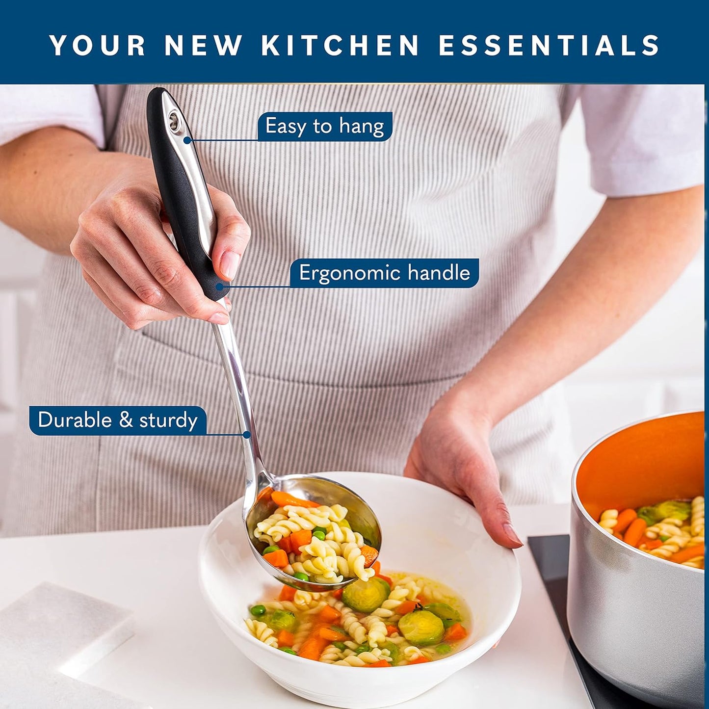 Küchenutensilien Set Kochset - Antihaft Hitzebeständiger Küchenhelfer Set - Pfannenwender Kochlöffel Set - Küchen Gadgets (41-Tlg Edelstahl Set)