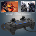 Intckwan Kabelgebunden Game Controller Für PS-4 / Pro/Slim/Laptop/Pc(Win7/8/10), Wired Gamepad Joystick Mit Vibration Und Anti-Rutsch-Griff, Ergonomie(Blau)