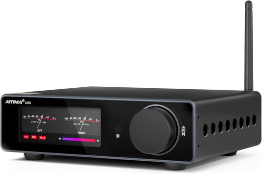 AIYIMA A80 Leistungsverstärker DAC Mit PFFB TPA3255D2 Stereo Hifi 2.0 Kanal Klasse D Bluetooth Verstärker 300Wx2 ESS9038Q2M Decoder Heimkino-Receiver Mit PC-USB Koaxial Optischer TRS Cinch-Eingang