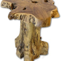 Kinaree Holz Beistelltisch ALOR Setar - Durchmesser Ca. 50-55Cm Beistelltisch Aus Teak Massivholz in Rustikaler Optik, Mit Tischplatte Aus Wurzelholz Baumscheibe (50X50X50Cm)