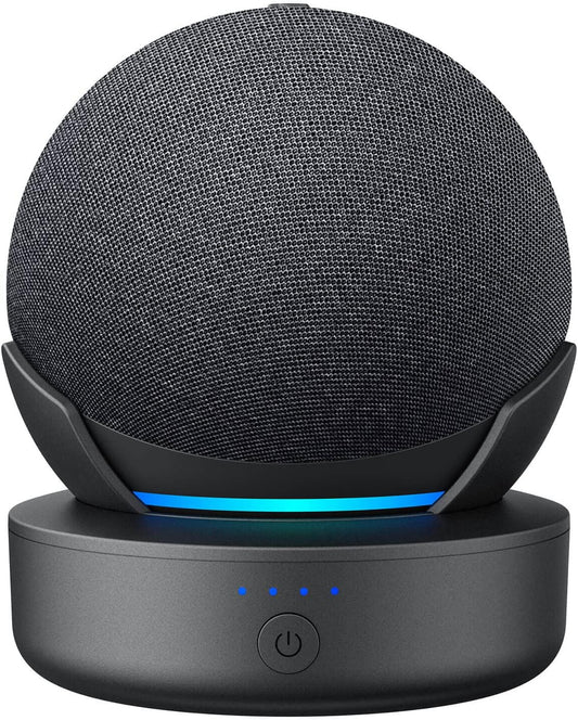 Plusacc Dot Neueste Gen Batterie Akku- 10000Mah Akkusockel Für Dot (5. /4. Generation) Mit 16 Stunden Spielzeit, Kompatibel Mit Smartphone,Schwarz (Dt 5 Nicht Enthalten)