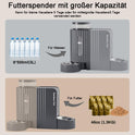 Gardner Pet Automatischer Futterspender Für Katzen/Hunde 2 Näpfe(3L*2), Futterautomat Katze Und Wasserspender Hund Mit Edelstahlschüssel, Ohne Strom, BPA Frei, Gravitation Katzenfutter Automat (Grau)