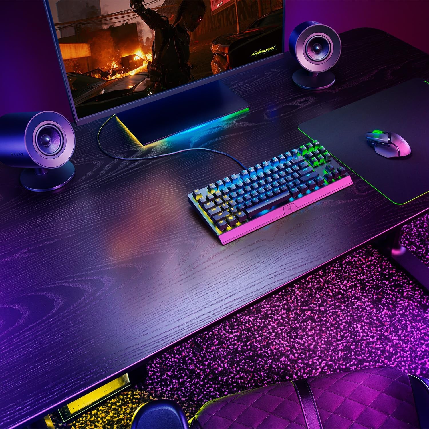 Razer Nommo V2 X - Full-Range-2.0-Gaming-Lautsprecher Für PC (Zwei 3-Zoll-Full-Range-Treiber, THX Spatial Audio, Max. Schalldruck 96 Db, Plattformübergreifende Kompatibilität) Schwarz