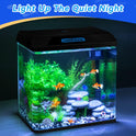 Nobleza - 30L Mini Aquarium Komplettset, Nano Aquarium Stabiles Einsteigerbecken Mit Led-Beleuchtung Und Eingebautem Filtersystem, Schwarz