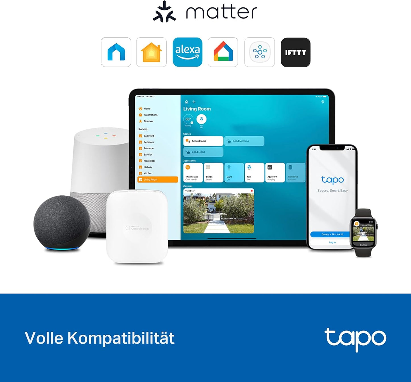 Tapo S110E WLAN Und Bluetooth Smart Relaisschalter, Dry/Wet Contact, 1 Kanal, 10A, Lichtschalter, Garagentoröffner, Energieerfassung, Kompatibel Mit Alexa, Matter, Kein Hub Erforderlich