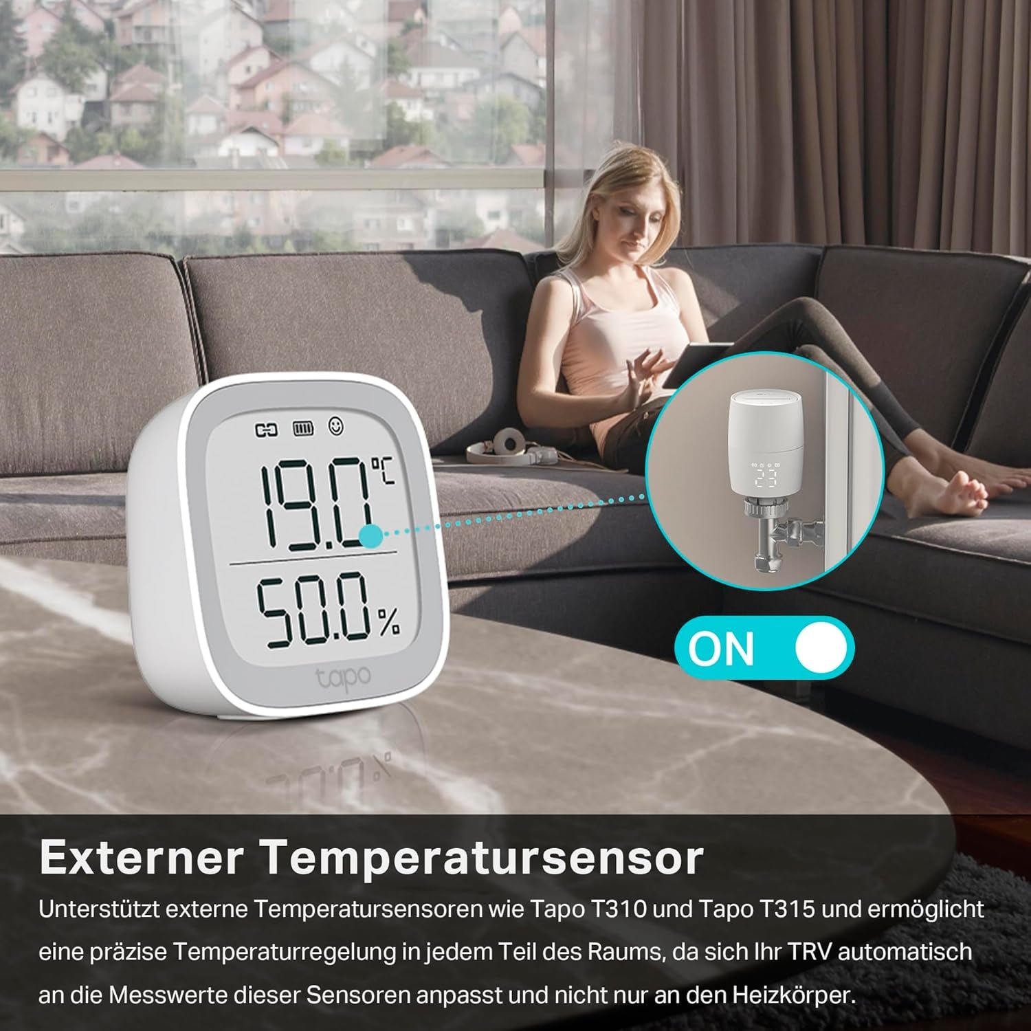 Tp-Link Smartes Heizkörperthermostat - Erweiterungseinheit, Benötigt Kasa Hub, Heizungssteuerung (Kasa App, Zeitpläne, Geofencing, Fensteröffnungserkennung), Matter, Alexa, Apple Home