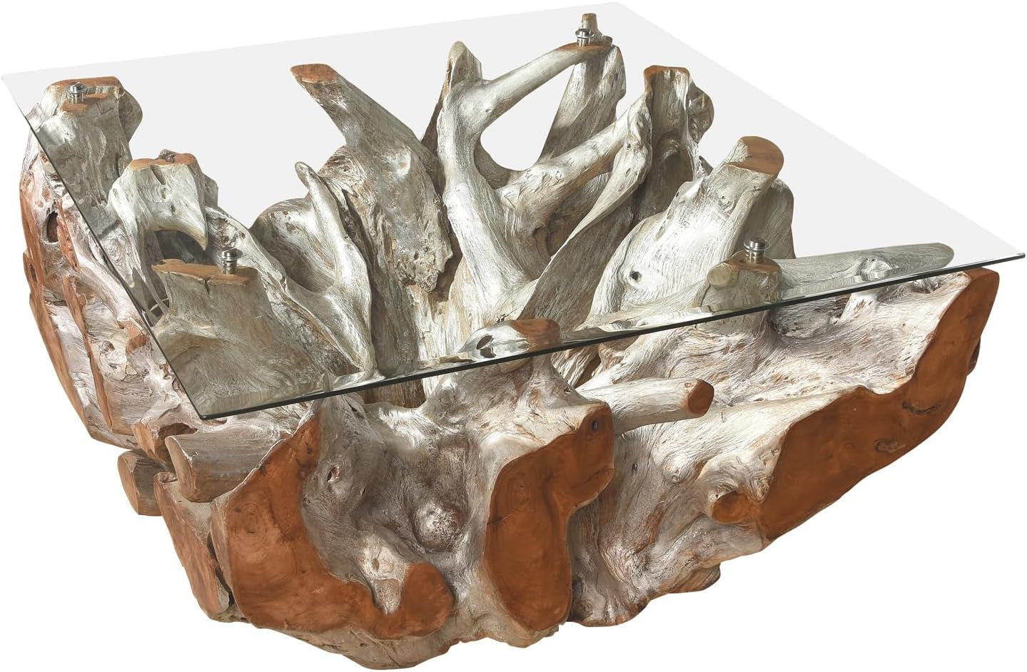 Sofatisch 100X100 Cm Aus Wurzelholz Couchtisch Wohnzimmertisch Holz Schwemmholz Recycling