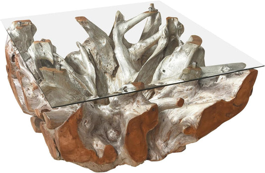 Sofatisch 100X100 Cm Aus Wurzelholz Couchtisch Wohnzimmertisch Holz Schwemmholz Recycling