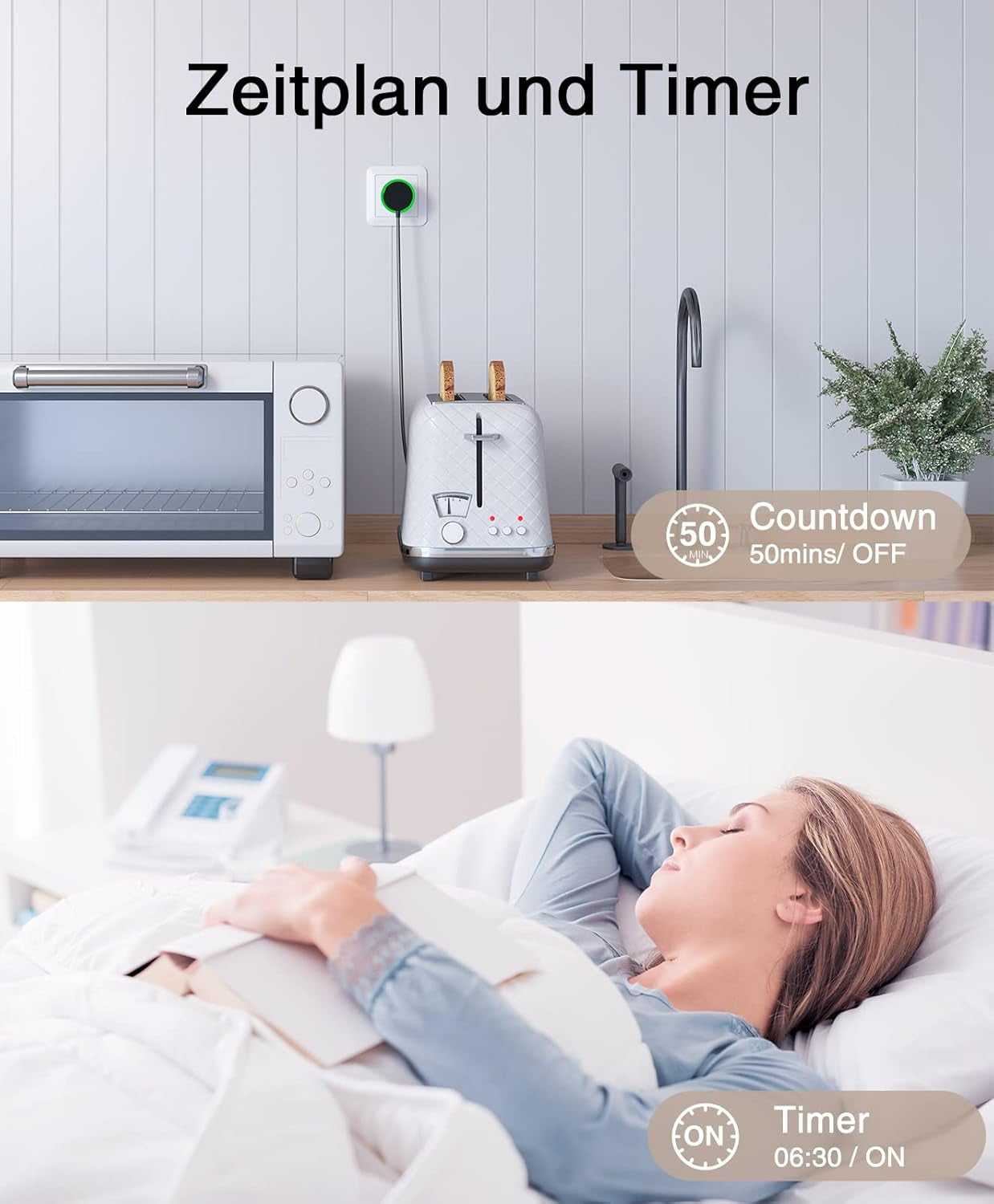 Ghome Smart Steckdose Mit Strommessung, Mini Wlan Steckdose Kompatibel Mit Alexa/Google Home, App Fernbedienung, Sprachsteuerung,Zeitplan, 10A,Nur 2,4Ghz, 4Pcs[2024]Unterstützt Kein Tasmota-Flashen