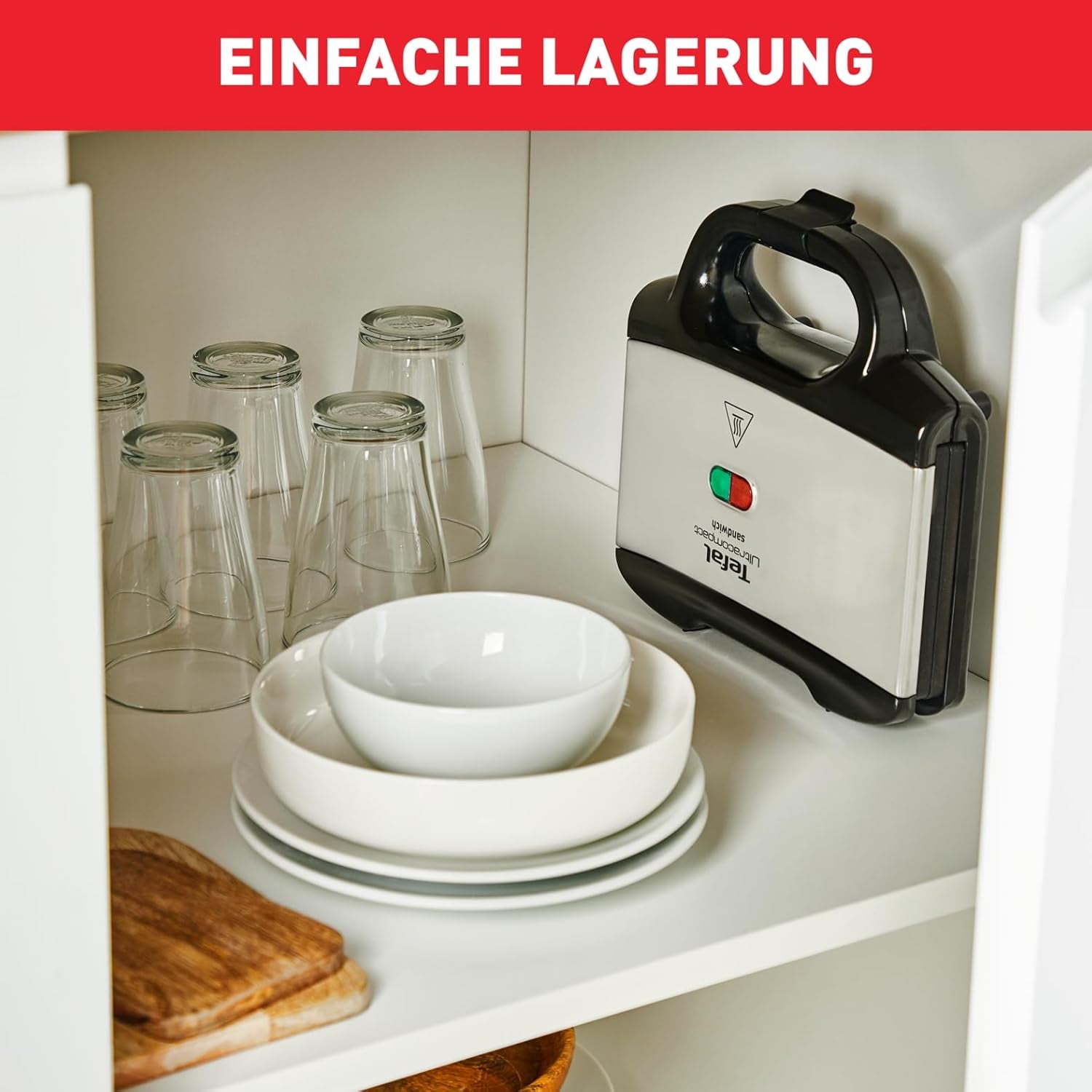 Tefal Sandwichmaker – Starte Genussvoll in Den Tag: Knusprige Toasts, Geschmolzener Käse Und Kein Anbrennen Dank Antihaft-Platten, Einfache Reinigung Und Stilvolles Design Für Dein Frühstücksritual