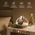 EZVALO LED Nachttischlampe Mit Ladefunktion, 4-In-1 Touch Dimmbar Nachtlicht, Bluetooth Lautsprecher, Kabelloser Ladefunktion, Telefonhalterung, Tischleuchte Für Frauen, Weihnachten, Geburtstag