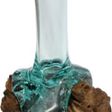 Deko Glasvase 20 Cm Aus Wurzelholz – Handarbeit Aus Bali – Einzigartige Vase Aus Teakholz Und Glas – Geschenkidee Zu Geburtstag Oder Weihnachten – Natürliches Unikat Für Wohnung & Büro Vase S