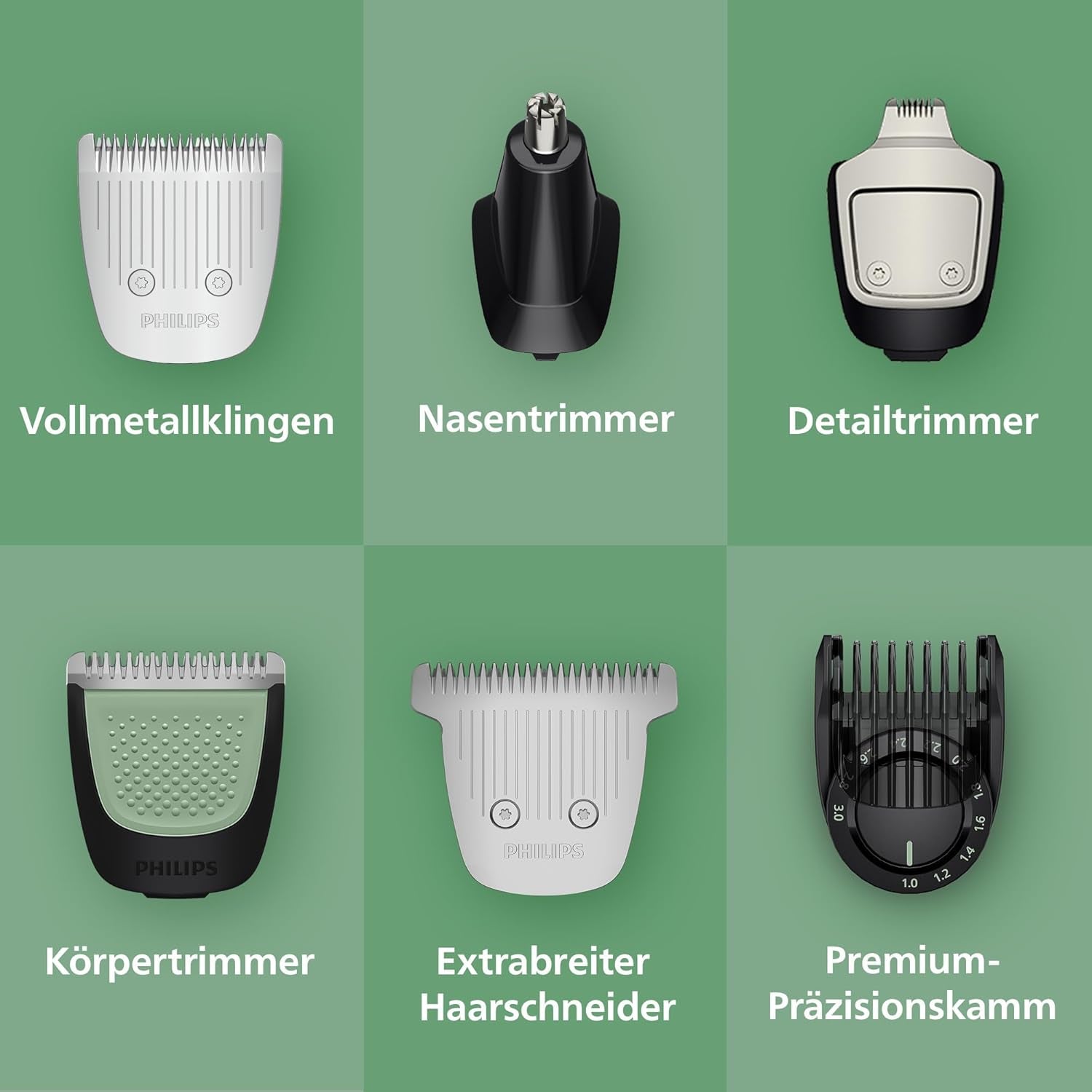 PHILIPS Multigroom 7000 Für Herren - All-In-One 19-Teiliger Barttrimmer Und Haarschneider Für Gesicht, Kopf Und Körper, Selbstschärfende Klingen, 26 Längeneinstellungen (0,5-20 Mm), MG7962/30