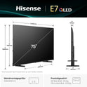 Hisense 75E7Q Fehrnseher, 75 Zoll, 4K UHD QLED, Smart TV, Game Mode Plus, Filmaker Mode, Dolby Vision Atmos, HDR10, HLG, HDR Immersive, AI 4K Upscaler, Dolby MS12, DTS X, Sprachsteuerung [2025]