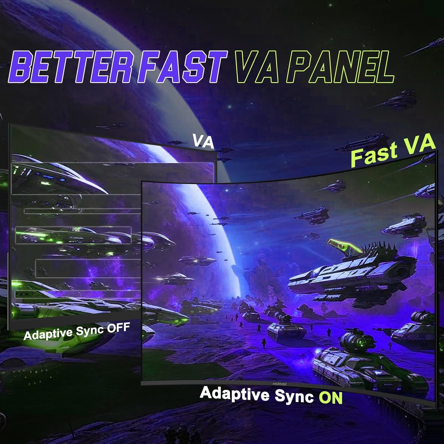 Amzfast 27 Zoll Curved Gaming Monitor - 200Hz, 1920X1080 FHD, Fast VA Panel, 1500R, 1Ms Gtg, Srgb 130%, 3000:1 Contrast, HDR, Adapive Sync, Blaulichtfilter, VESA 100 * 100, HDMI2.0&DP1.2 - AMZG27C1