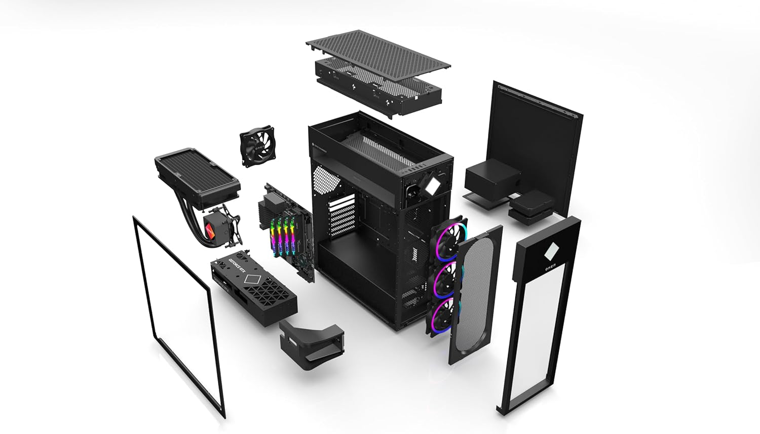 Omen 45L Gaming Desktop PC | Gt22-3295Ng | Intel Core Ultra 9 285K | 64 GB DDR5 RAM | 3 TB SSD | NVIDIA Geforce RTX 5090 (32 GB GDDR7) | Win11 | Flüssigkeitskühlung | Tower PC | Schwarz