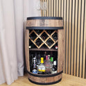 Weeco Fassbar Mit LED Beleuchtung Und Weinhalter. Weinregal - Holzfass Hausbar 80Cm. Rustikaler Deko Barschrank Weinständer – Fass. Fassbier, Wein Flaschenständer - Bar Whisky Geschenk (Dunkelbraun)