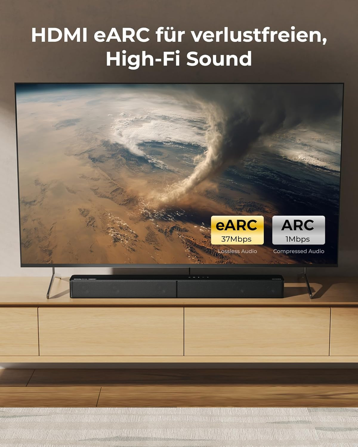 ULTIMEA 5.1Ch Soundbar Mit Dolby Atmos, Voicemx, Bassmx, APP, Heimkino 4D Surround Sound System, 340W Soundbar Für TV Geräte Mit Subwoofer, Bluetooth 5.4, Poseidon M60 Boom