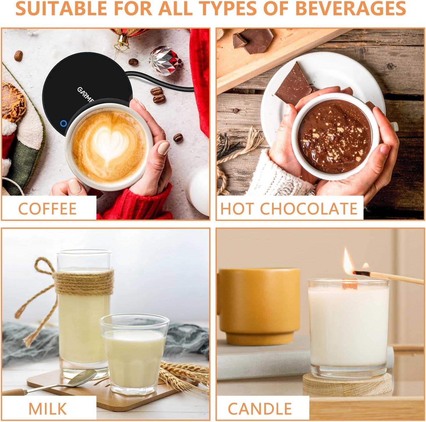 Elektrischer Kaffeewärmer Kaffetasse Warmhaltend - Smart Schreibtisch Tassenwärmer Mit 2 Temperatureinstellungen Tassenwärmer Teewärmer Elektrischer Getränkewärmer Für Kakao Milch