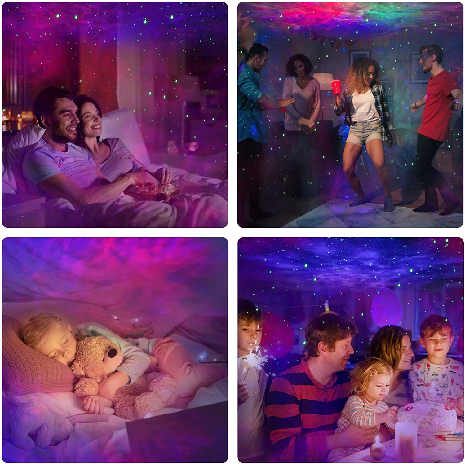 PANAMALAR Smart Sternenhimmel Projektor, WLAN LED Projektor Galaxy Sternenlicht Kinder Mit Sprachsteuerung Von Alexa/Timer,Nachtlicht Geschenk Für Kinder Party Weihnachten (Sk20-White)